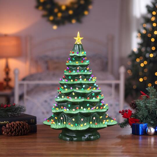 18 Green Starry Light Tree Michaels Mr Christmas Ceramic Tree 18